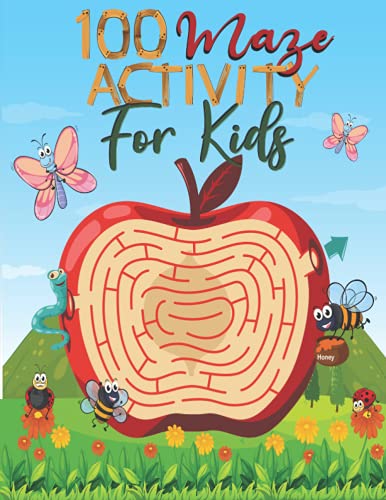 100 Maze Activity for Kids: Maze Coloring book large print,