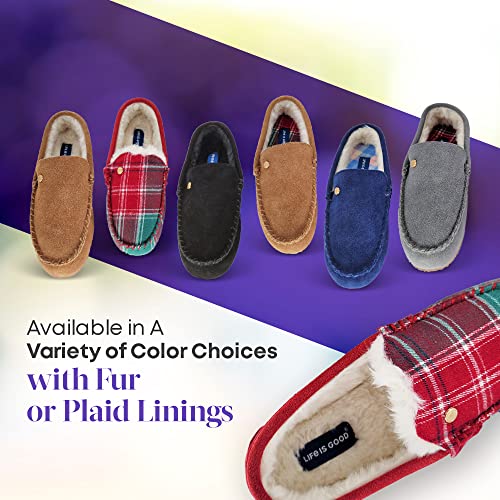 Life is Good Women's Slippers, 302795W - Suede Close Back Indoor/Outdoor Venetian Moccasin Slip-Ons Slipper with Faux Fur or Plaid Lining Cushioned Footbed & EVA Outsoles4