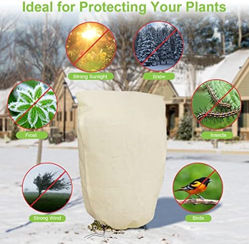 Tesmotor Winter Plant Fleece Frost Protection Cover, Plant Warming Jackets 2Pack (80 x 100CM)