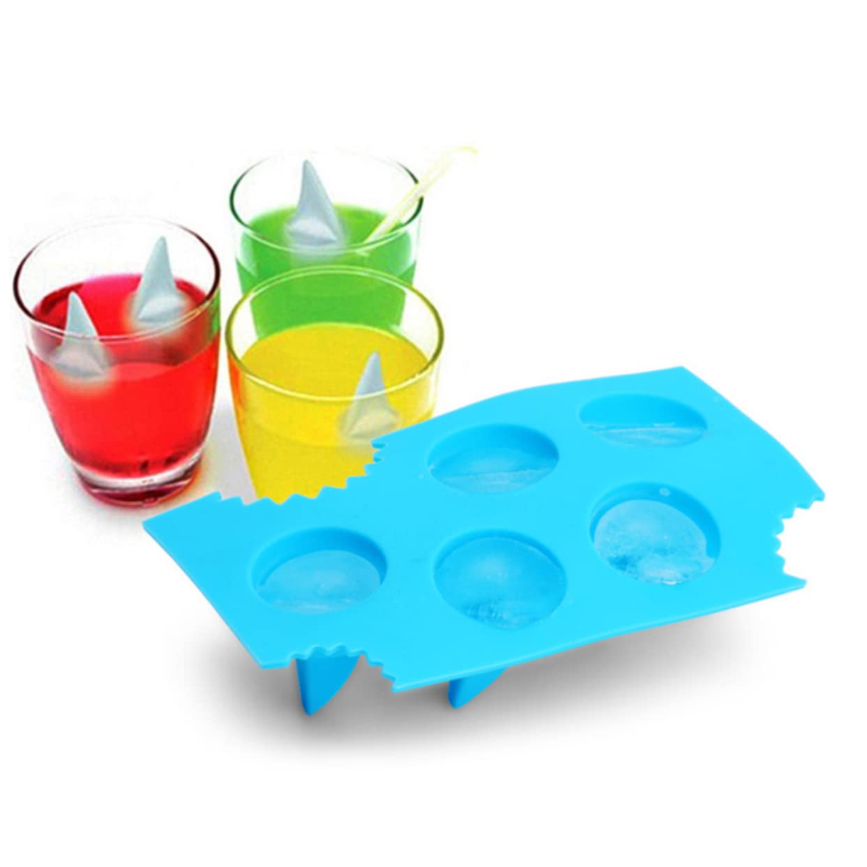 HOMSFOU 2 Pezzi Stampo Per Ghiaccio A Forma Di Pesce, Vassoio In Silicone Per Ghiaccioli Colorati, Ideale Per Bevande Estive E Cioccolato, 20x11 Cm - 2