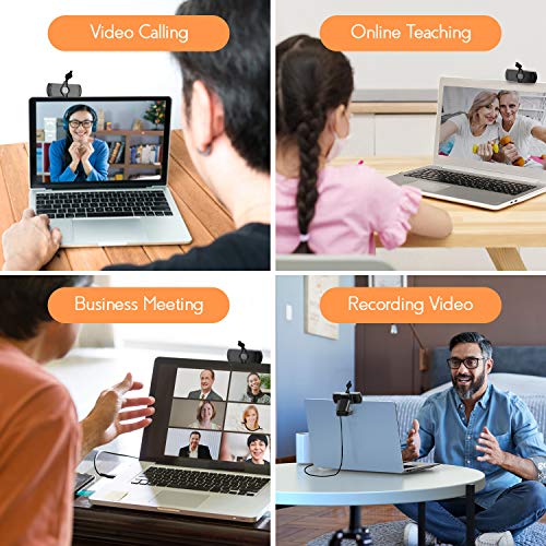 image for Webcam with Microphone and Privacy Cover, BOIFUN 1080P Computer Laptop