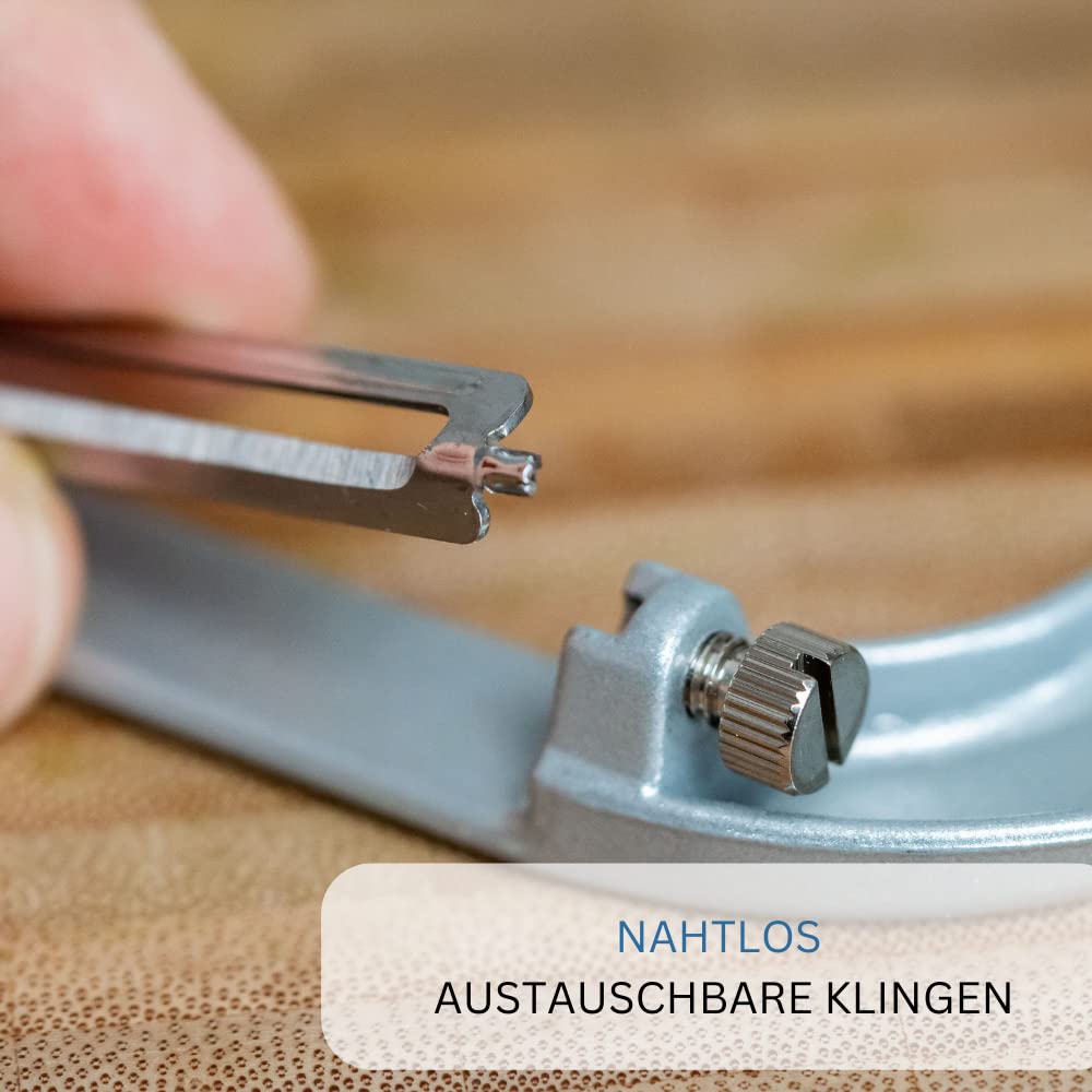 Westmark Gemüse- und Doppelschäler/Spargel-Schäler, inklusive 2 Ersatz-Edelstahlklingen, Peel-Star KS, Kunststoff, Weiß/Silber, 60622E6