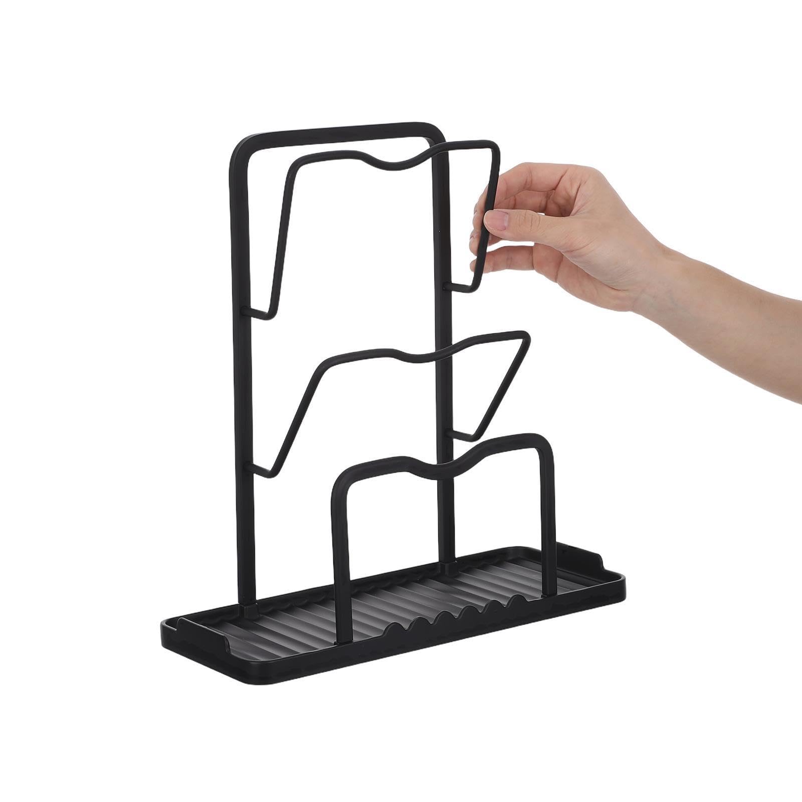 Küchen Deckelhalter mit Ablage Multifunktionaler Aufbewahrungsständer für Topfdeckel und Schneidebretter Platzsparend und Robust für Küchenorganisation