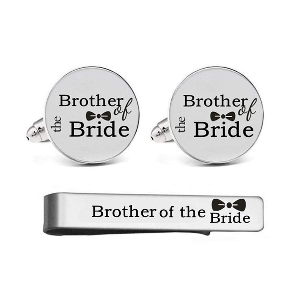 Kooer Custom Personalized Cufflinks & Tie Clip Set Wedding Jewelry Cufflinks Engraved Gifts for Men