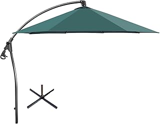 HZH Guarda-chuva de pátio guarda-sol guarda-chuva guarda-chuvas de mesa de mercado ao ar livre 8 reforços quadrados resistentes para jardim gramado quintal piscina verde