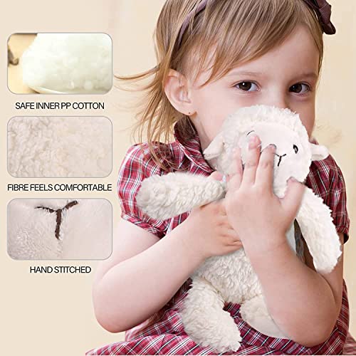 LotFancy Schaf Kuscheltier Lamm Plüschtier 30cm, Flauschige Lämmchen Stofftier, Geschenke für Kinder, Mädchen