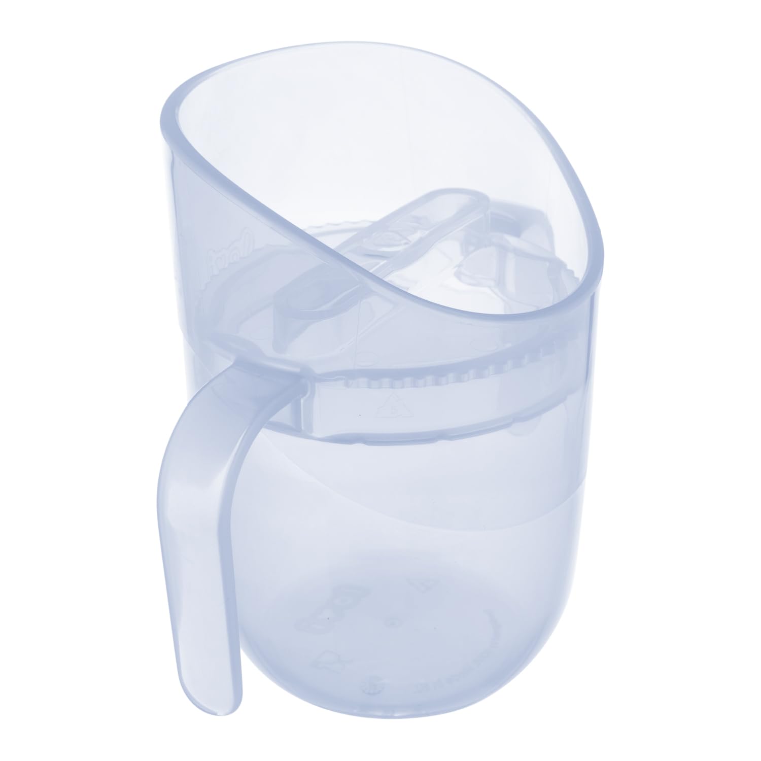 LOVI Trainingsbecher für Kinder Genius 150 ml, Trinken ohne Zurücklehnen, Neutral für Kiefer und Sprache, Transparenter, Für kleine Hände (Ultramarine)