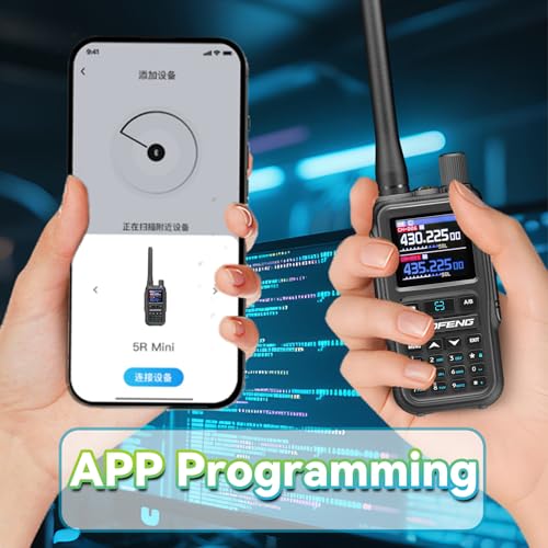 Image of BAOFENG UV5RMINI Two Way Radio NOAA Weather Radio Dual PTT 999CH Survival Radio APP Programming Copy Frequency Ham Radio