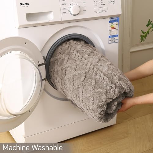Image of HOKIPO Fleece AC Throw Blanket Double Bed Queen, 200X230 Cm / 6.5X7.5 Feet, Latte Brown (AR-5743-BRN)