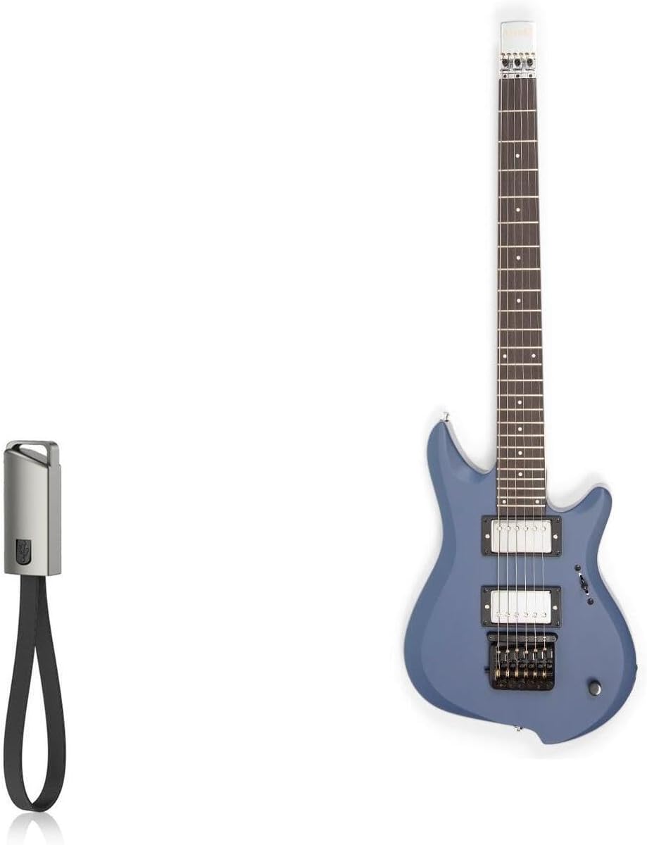 BoxWave Cable Compatible with Jamstik Studio MIDI Guitar - USB Type-C Keychain Charger, Key Ring USB Type-C to Type-A 8 in USB Cable - Jet Black