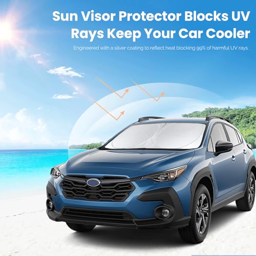 Custom Fit 2025 2026 Crosstrek Wagon Sunshade for 2024 2023 2022 2021 2020 2019 2018 Subaru Crosstrek Wagon Accessories Front Window Sun Shade Shield Cover for Windshield Foldable Sun Visor Protector by INSAUTO - Image 5