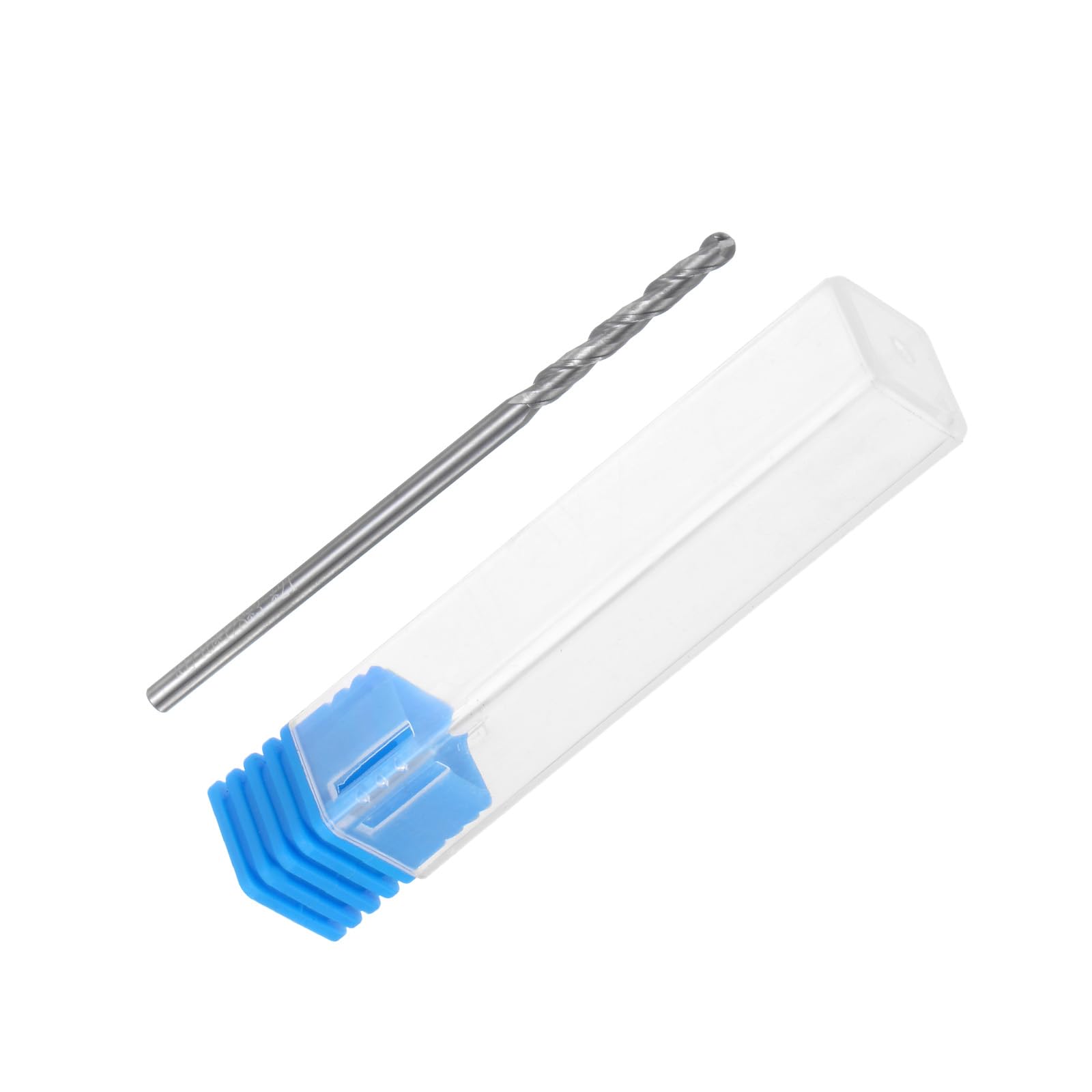 QUARKZMAN Fraise à Bout Sphérique pour Fraiseuse CNC, Rayon 1/16" et Queue de 1/8" en Carbure de Tungstène Non Revêtu, Spirale Ascendante à 2 Flûtes, 1/8" de Diamètre et 3" Longueur Totale