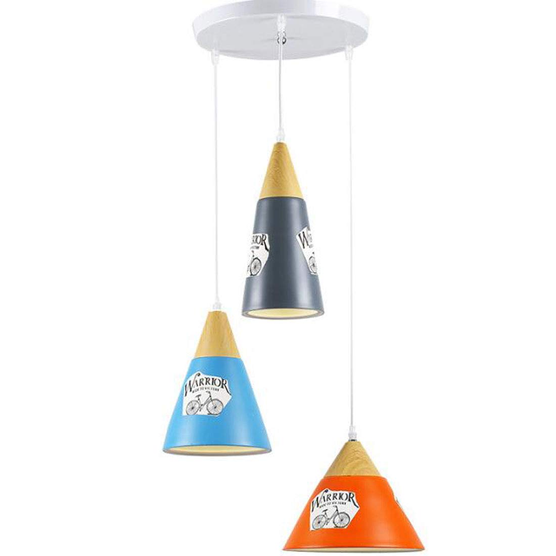 Lampe suspendue céramique et bois massif LED design pour salle à manger