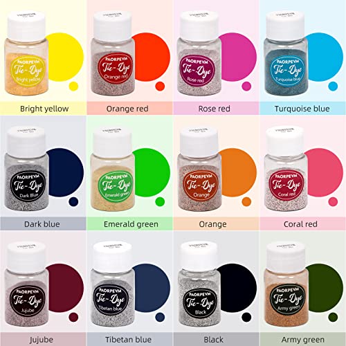 Tie Dye Powder, 12 Colors Diy Tie Dye Powder Bottled Fabric Dye For Large Groups, Tie Dye Kits For Kids Adults, Shirts, Clothing Group Craft Arts Party Supplies(12Bottles,10G Per Bottle) #TOP3