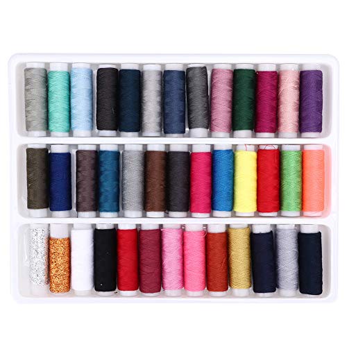 Kit de 39 piezas de hilo para coser, hilo de poliéster para máquina de coser y bordado, suministros para bordado, acolchado a mano y manualidades DIY
