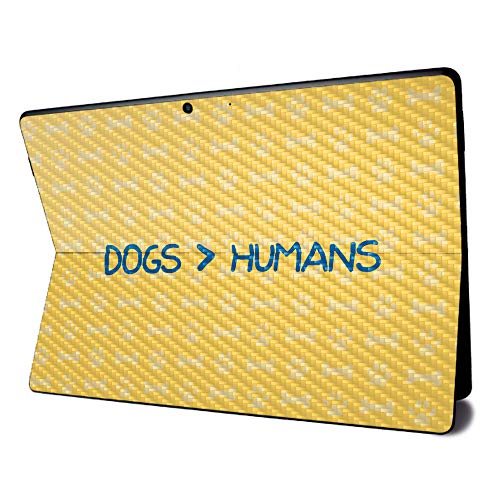 Image of MightySkins Carbon Fiber Skin for Microsoft Surface Pro X - Dogs Over Humans | Textured Carbon Fiber Finish | Easy to Apply, Remove, and Change Styles | Made in The USA