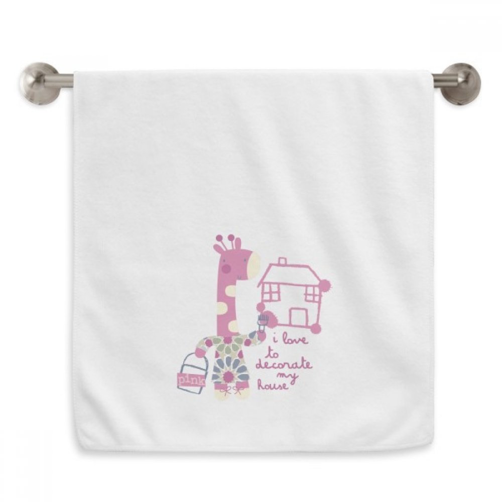 Serviette de toilette girafe rose pour la salle de bain des enfants
