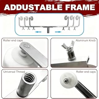 TINMAGI Kit Rouleaux de Peinture de 45cm, Grands Rouleau Peinture, 6 Manchons de Rouleau de Peinture en Microfibre, Bac Peinture, 160cm Perche Peinture Amovible et Cadre Réglable, pour Murs Plafonds