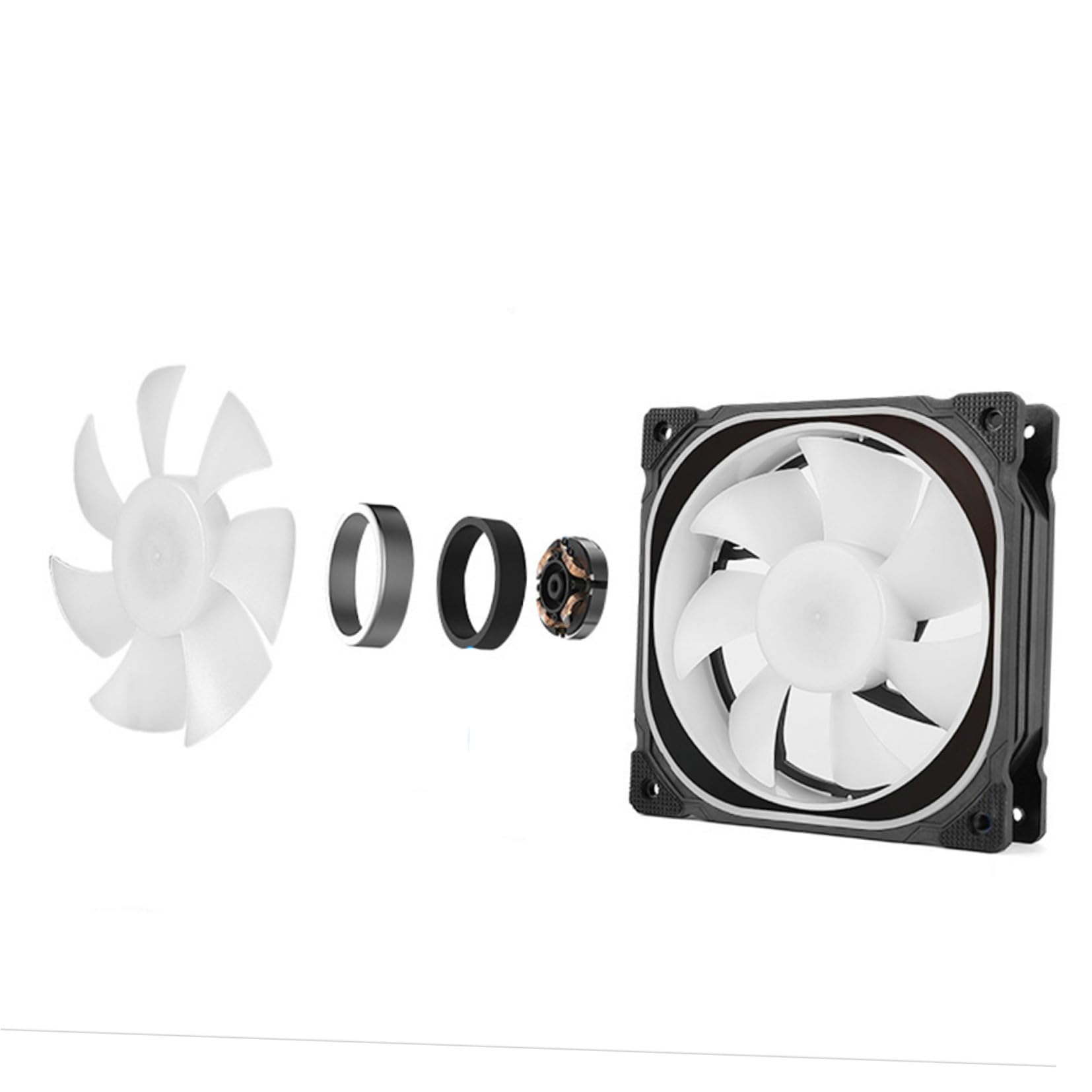 VICASKY Ventilador de Refrigeración LED Rgb de 12cm para PC con Controlador Estándar, Plástico Duradero Fiesta Verano y Sistema de Refrigeración de Computadora