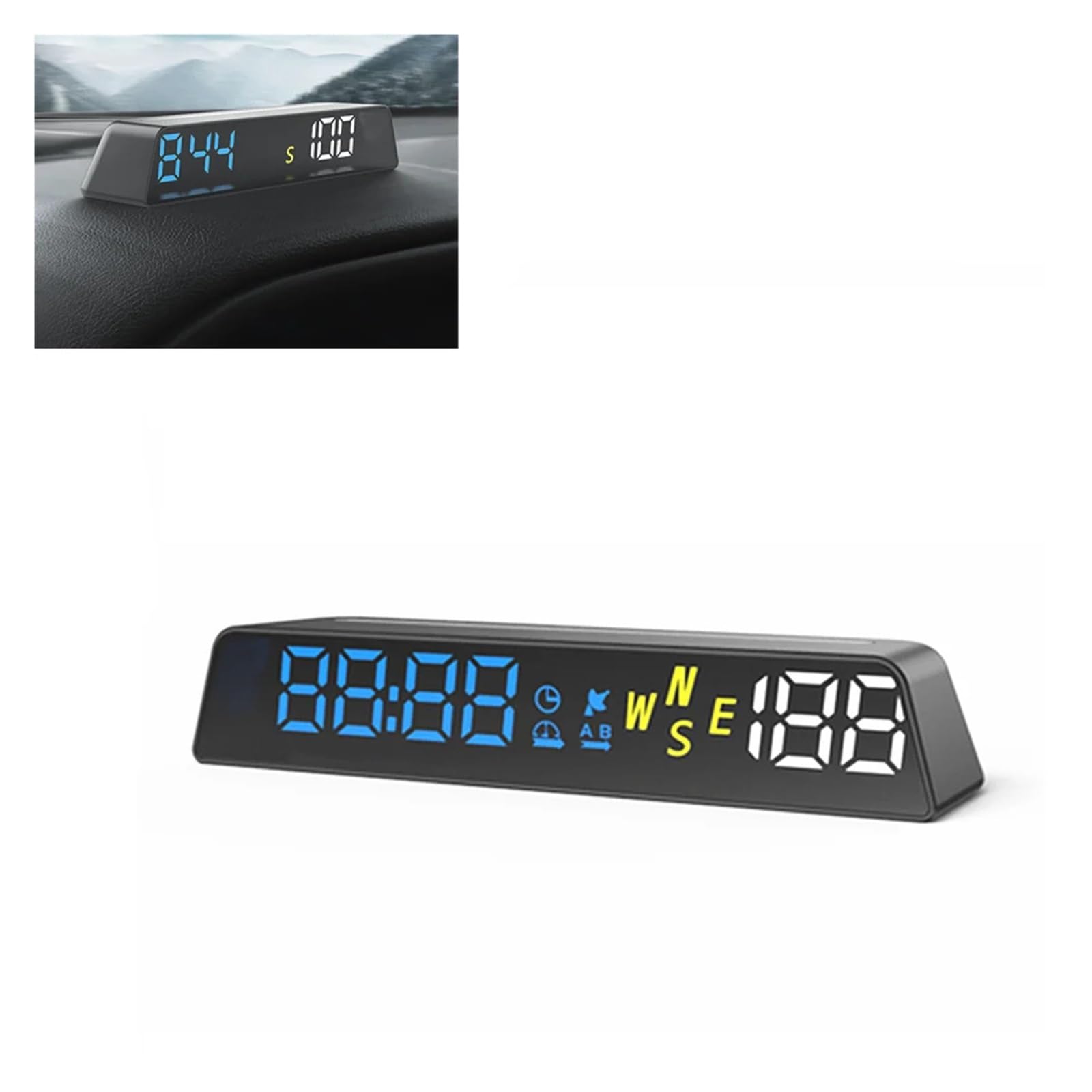 Panele Instrumentów Samochodowych H500G GPS HUD Wyświetlacz Head Up Inteligentny Cyfrowy Miernik Przypomnienia O Alarmie I Start Stop Z Samochodem(White- A)