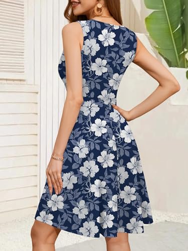 Image of GUBERRY Womens Wrap V Neck Sleeveless Sundress Summer Flare Tank Dress with Pockets