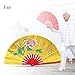 Fold Hand Fan Tai Chi Fan, Traditional Chinese Bamboo Fan Kung Fu Martial Arts Silk Fan Right Hand Wushu Dance Practice Training Fan(Gold)