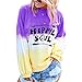 Produktbild U/A Top Selling Damen Langarm Rundhals Pullover Gr. XX-Large, Violett bedruckt