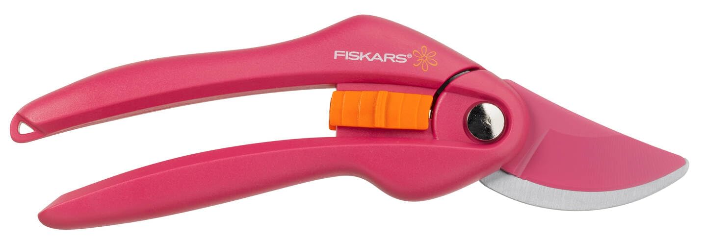FISKARS Forbici con Lame Bypass, Lunghezza: 20 Cm, Diametro di Taglio: 2.2 Cm, Lame in Acciaio al Carbonio con Rivestimento Antiaderente/Impugnature in Plastica Rinforzata con Fibra di Vetro