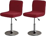 Bar Stool Covers Set of 2 Swivel Bar Stool Chair Velvet Protector Counter Height Chair Covers for Family Black