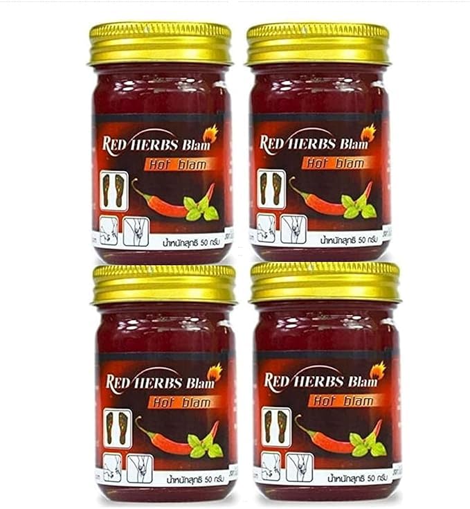 TWIN SWAN HONGTHAIRed Herb Hot Pain Balm Thailand Product Balm (50 g) (Pack of 4)