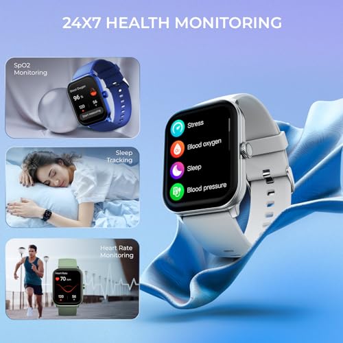 Image of beatXP Nexus 1.78 Super AMOLED Display Bluetooth Calling Smart Watch, Metal Body, Rotary Crown, 368 * 448px, 1000 Nits, 60Hz Refresh Rate, 100+ Sports Modes, 24 /7 Health Tracking, IP68 (Ice Silver)