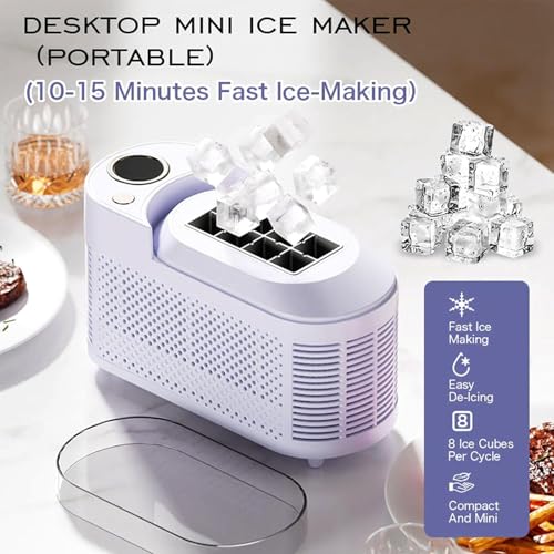 Máquina Portátil de Fabricar Hielo para Encimera 8 Cubos miniatura 2