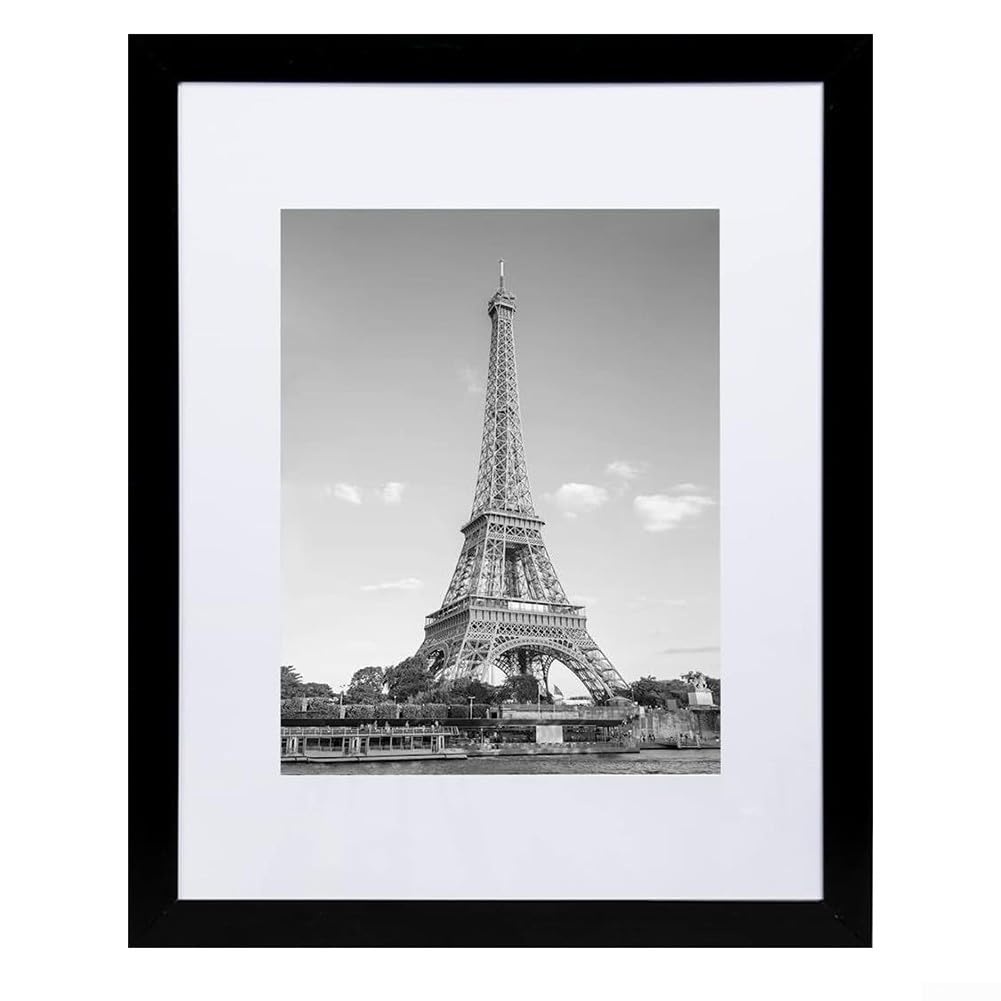 Cadre photo moderne en PVC noir 30,5 x 40,6 cm pour déco murale