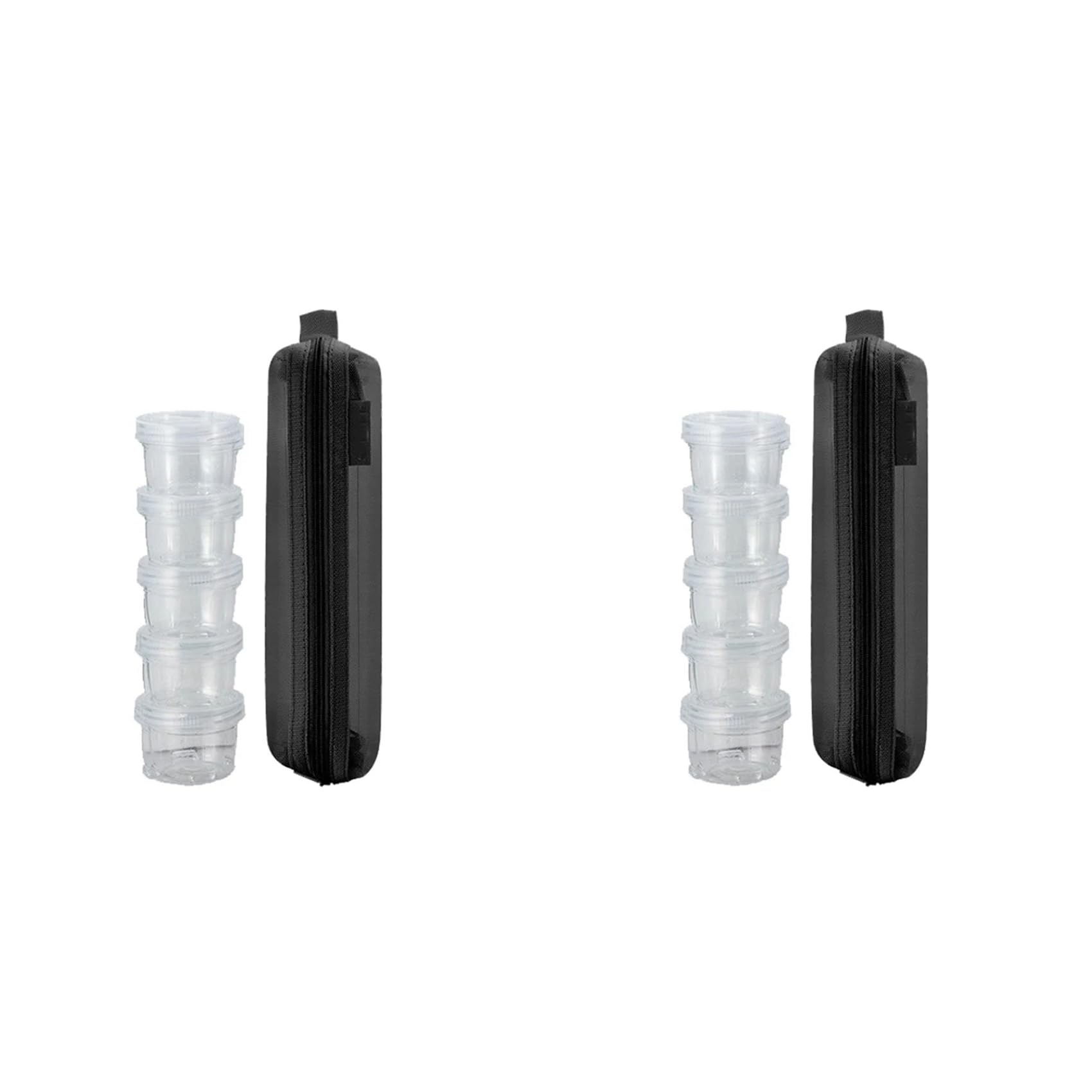Hndhbfgrt 2X Outdoor Portable Camping Spice Kit Spice Container Bag with 10 Clear Seasoning Bottles Travel Condiment Container Set
