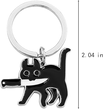 Elechobby Funny Cat Keychain, Key Ring, Gift for Cat Lovers