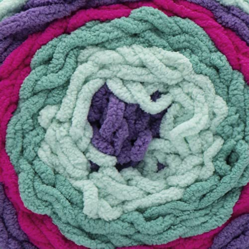 Image of Bernat Blanket Stripes 300g Aqua Violet Yarn - 2 Pack of 300g /10.5oz - Polyester - 6 Super Bulky - Knitting /Crochet