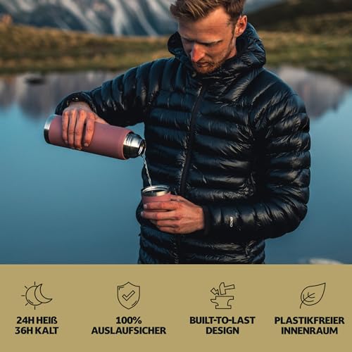 Campo Libre. Jaco® I Thermos Flask 1 Litre & 750 ml I Thermos with Cup I Our Thermos Flask Keeps Hot for at least 24 Hours I Insulated Jug with High-Quality Double Wall Insulation is 100% Leak-Proof