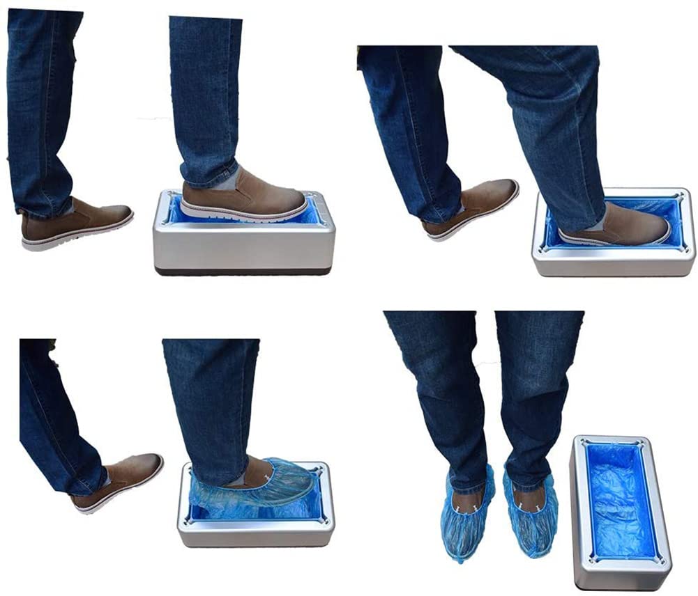 Lot de 100 couvre-chaussures jetables automatiques en plastique, pour la maison, le bureau, le supermarché (B)