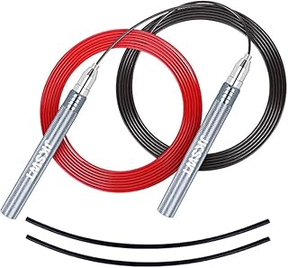 JKSWT Speed Jump Rope,Self-Locking,Screw-Free,360 Degree Spin,Non-Slip Handle,Home Workout,Reduce Fat&More