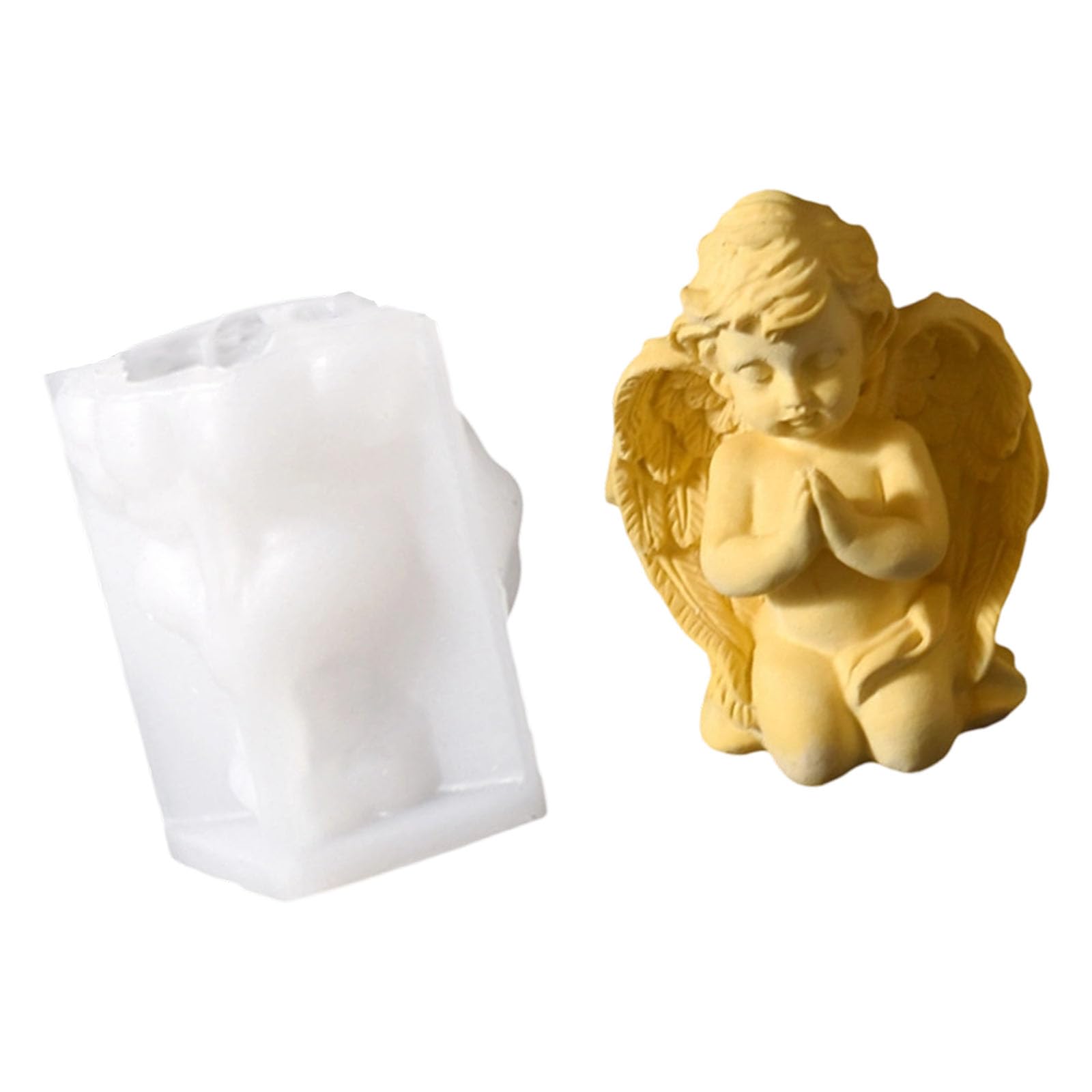 NEWFT Detailed Cherubim Elastomer Flame Cast with Release for Creative Undertakings Multiple Purpose Silicone Molds