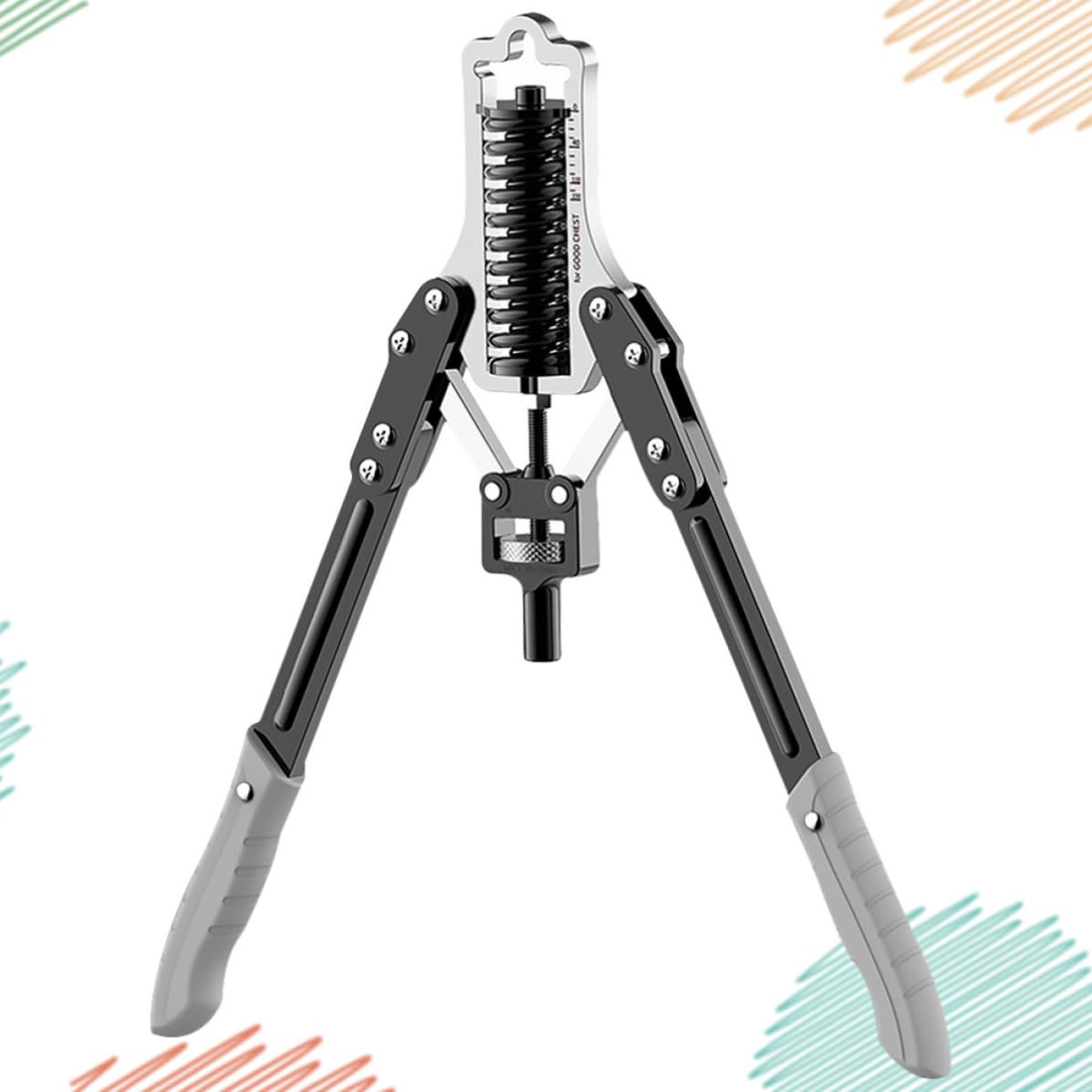 Verstellbarer Handtrainer 30-75kg mit Federgriff, Schwarz