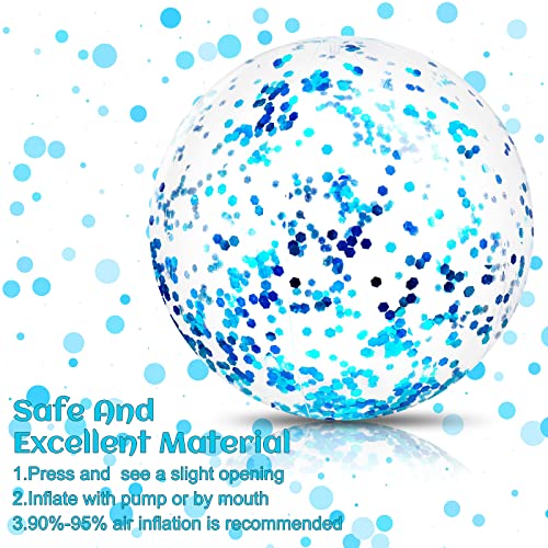 image for Civaner 10 Pcs Inflatable Glitter Beach Balls 16 Inch Large Sparkly Co