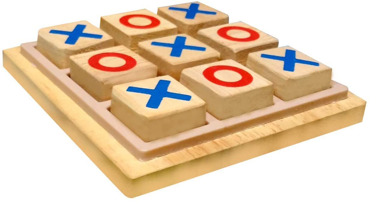 Spocco® Tick Tack Toe - Tic tac Toe - Wooden Family Board Game Naught & Crosses - Unique Table/Desk/Floor/Indoor Game