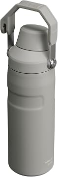 Stanley IceFlow Fast Flow Water Bottle 16 oz | Angled Spout Lid | Lightweight and Leakproof for Travel and Sports | Insulated Stainless Steel | BPA-Free | Ash