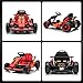 Leisrideon 24V Go Karts for Kids Ages 6-12, 400W Electric Go Kart with EVA Tires, Max Speed 8.1 MPH, High/Low Speed, Music, USB, Fast Drift Go-Kart Outdoor Ride on Toy for Boys Girls (Red)