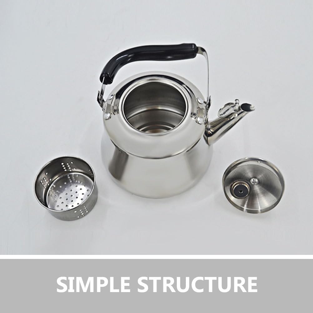 Luxshiny Small Stovetop Tea Kettle with Removable Infuser Whistling 1.1 Quart Stainless Steel Water Kettle for Home Kitchen