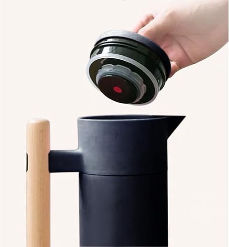 Miniatura 7 de Cafetera térmica de acero inoxidable, jarra de grado prémium con infusor para el hogar, doble pared al vacío, con asa, tapa de colador de té, color