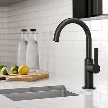KRAUS Oletto Single Handle Kitchen Bar Faucet in Matte Black, KPF