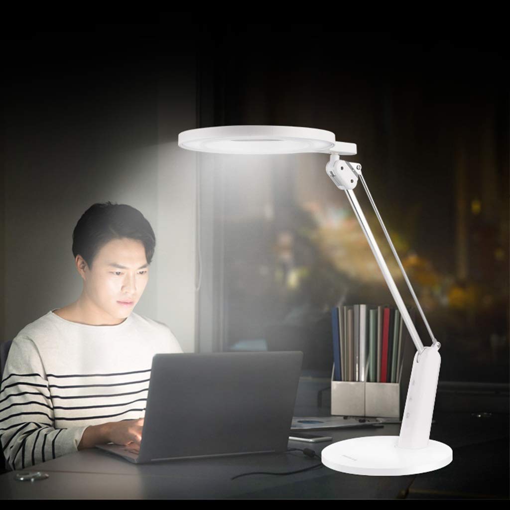 HEXEH Lampada da Tavolo Desk LED Lampada Regolabile bilanciere Luce di Lettura con On/off forcellone Lampada da Comodino Eye-Cura della Lampada di Lettura Lampada da Scrivania