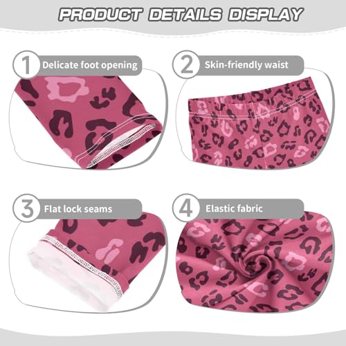 Pink Leopard Girls Leggings,Workout Leggings for Girls Toddler Athletic Leggings Size for 3-10T3